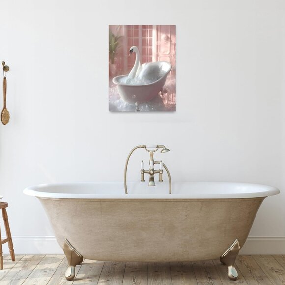 White Swan Unframed Canvas Wall Art 16" X 20" - Picture 5 of 5